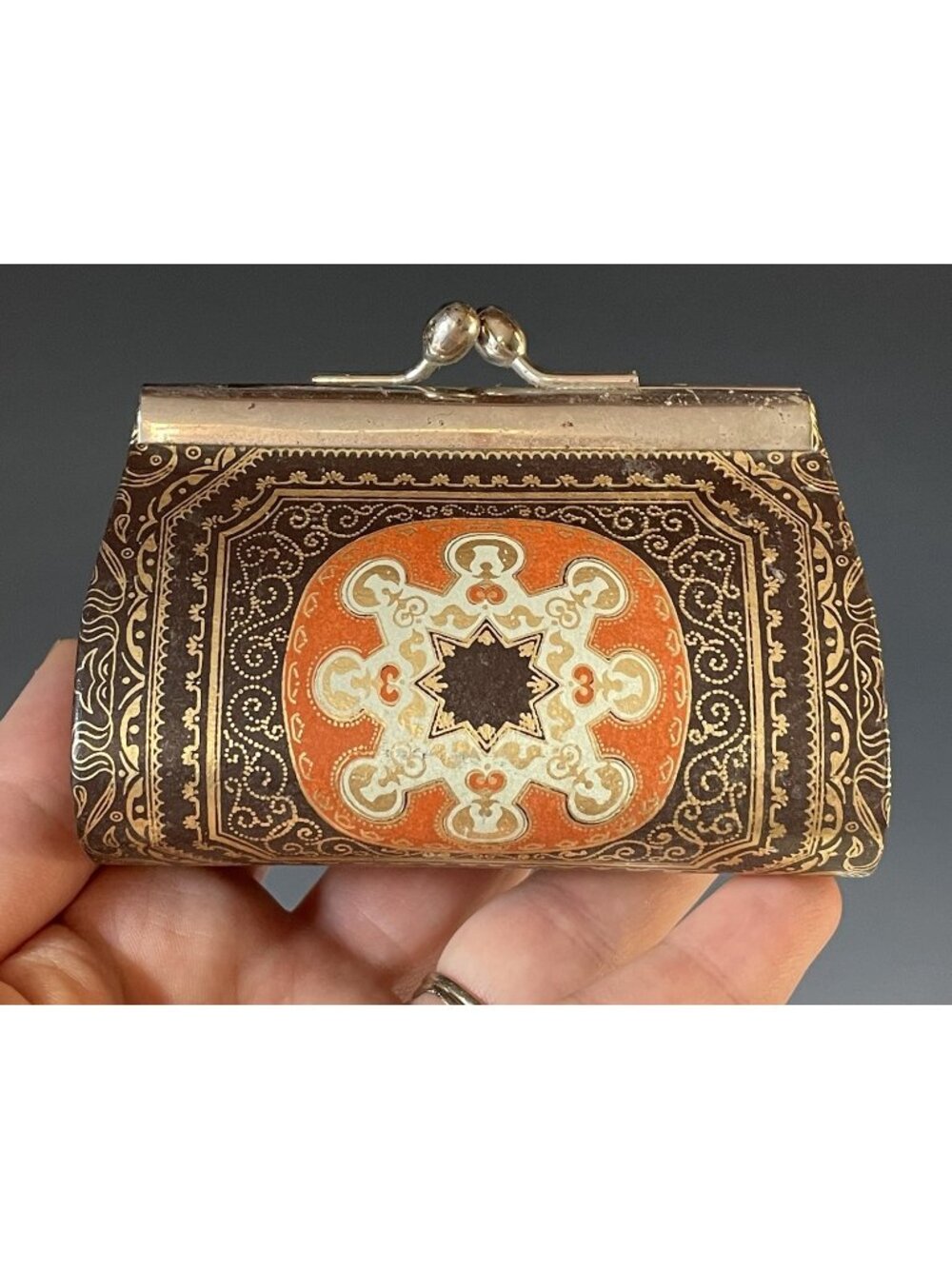 Vintage Retro Mid-Century Peruzzi Florence Italy Leather Lipstick / Coin Purse
